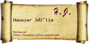 Hauszer Júlia névjegykártya